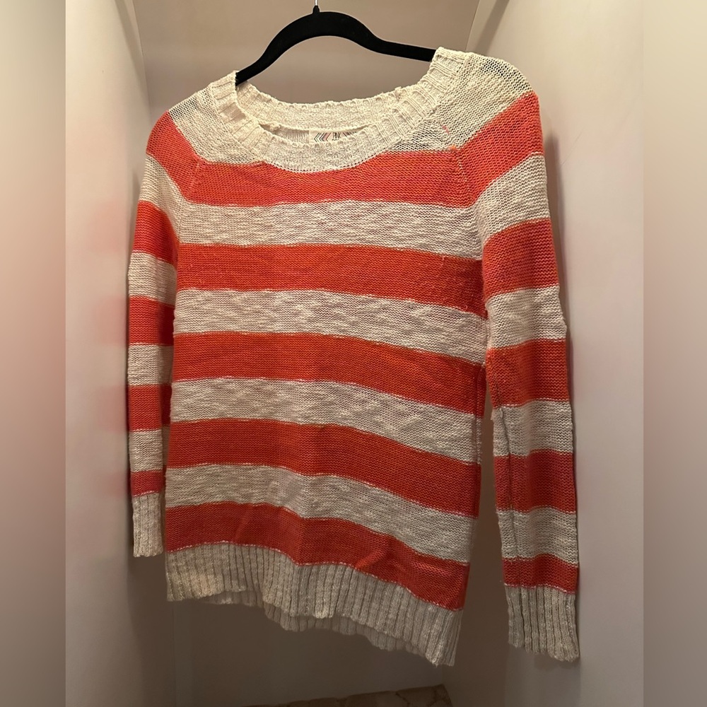 Striped Orange and Cream Women's Sweater